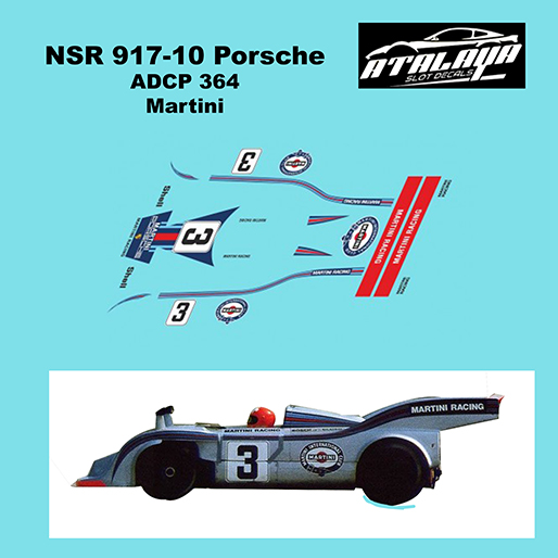 Atalaya Decals ADCP364 NSR Porsche 917/10, Martini No.3